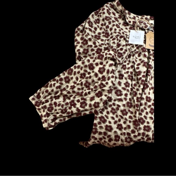 Kori America Boho Floral Peasant Blouse Top | Size L | NWT - Picture 3 of 4